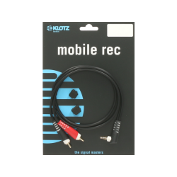 Klotz 2 x phono/minijack stereo, 3 m.