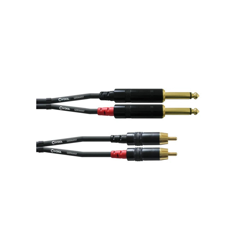 Cordial jack/phono 6 m. stereo kabel
