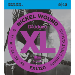 D'Addario XL Nickel Wound, Super light 09-42