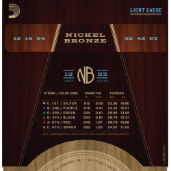 D'Addario Nickel bronze Akustisk 12-53