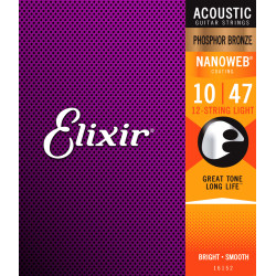 Elixir Nanoweb 10 - 47, 12-String Phosphor Bronze