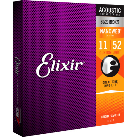 Elixir Nanoweb 11 - 52 80/20 Bronze